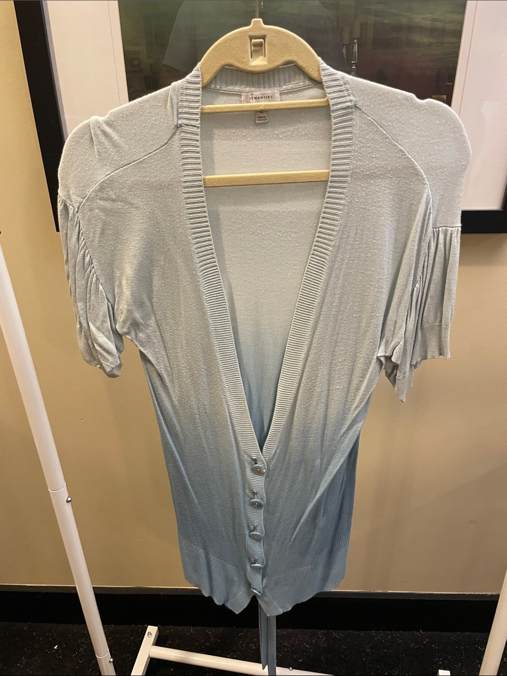 Semantiks. Petite. XL. Light Blue Ombre Button-Front Cardigan